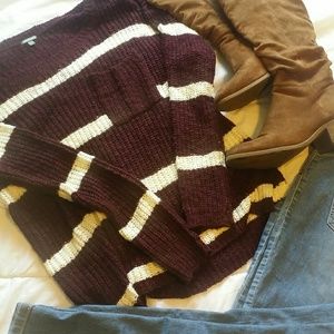 Knitted striped sweater